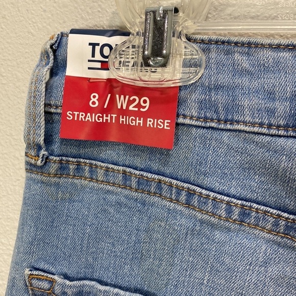 Tommy Hilfiger jeans straight high rise distressed patched - Picture 8 of 11